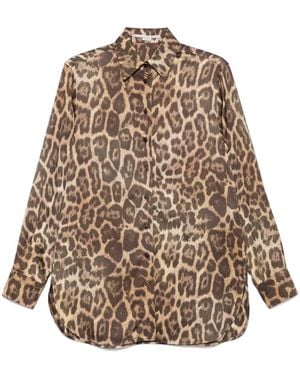 Stella McCartney Hemd mit Leoparden-Print - Natur
