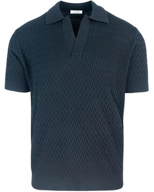 Paolo Pecora Polo in Cotone Nera - Blau