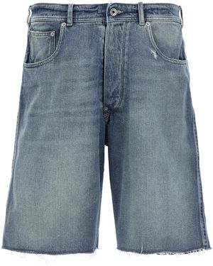 Maison Margiela Denim Buckle Bermuda Shorts - Blauw