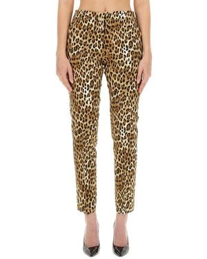 Moschino Trousers With Animal Pattern - Yellow