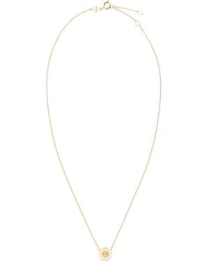 Tory Burch Enameled Metal Icon Necklace - White