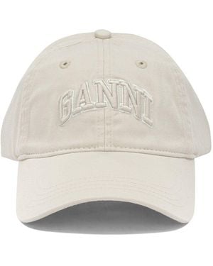 Ganni Baseballkappe mit Logo - Weiß