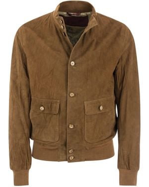 Stewart Random Suede Jacket - Brown