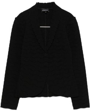 Emporio Armani Single-Breasted Blazer Jacket - Black