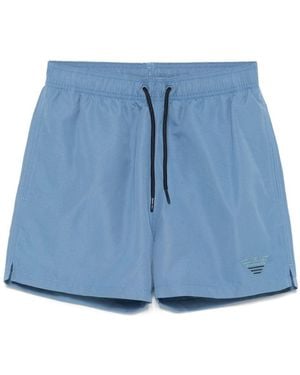 Emporio Armani Badeshorts Mit Adler-Patch - Blau