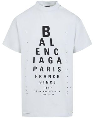 Balenciaga Optical Cotton T-Shirt - White