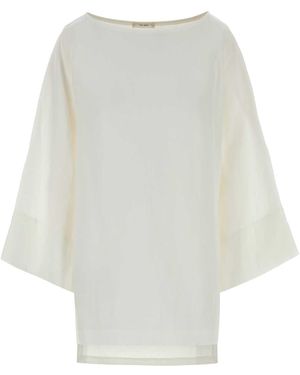 The Row White Linen Junia Blouse