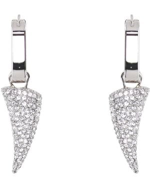 McQueen Tigerklaue Palladium Kristallohrringe - Weiß