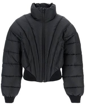 Mugler Giacca Da Bomber A Corto - Nero