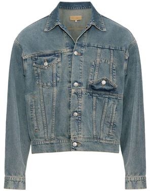 MM6 by Maison Martin Margiela Denim Katoenen Jas - Blauw