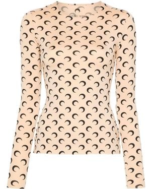 Marine Serre Moon Print Second Skin Top - Natural