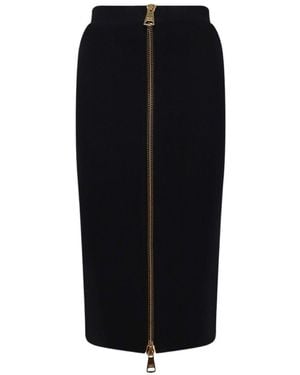 Elisabetta Franchi Viscose Nylon Skirt - Black