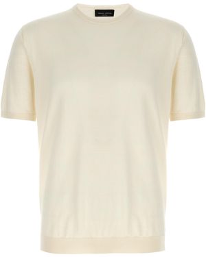 Roberto Collina Gebreide T -shirt - Naturel