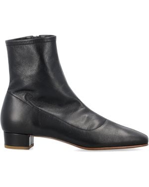 BY FAR Leather Ankle Boots - Black