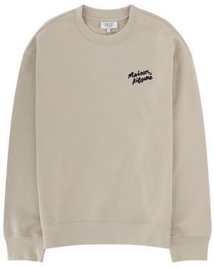 Maison Kitsuné Sweatshirt With Logo Organic Cotton Sweatshirts - Natural