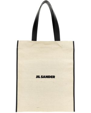 Jil Sander Mittlere Schopper-Tasche "Flat" - Natur