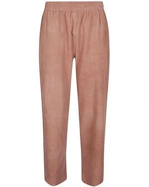Via Masini 80 Suede Leather Pants - Multicolor