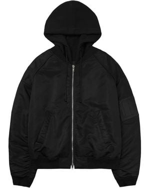 Juun.J Hood Detachable Ma 1 Sweater - Black
