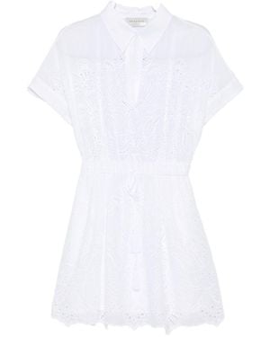ERMANNO FIRENZE Embroidered Cotton Shirtdress - White