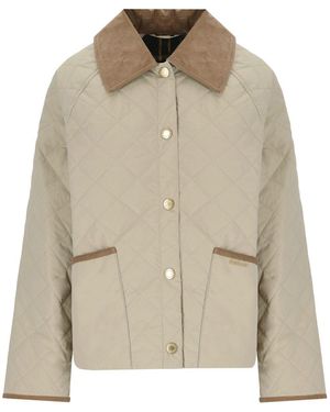 Barbour Anise Light Sand Quilted Jacket - Natural