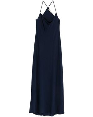 Silk95five Vestido largo de seda St. Germaine - Azul