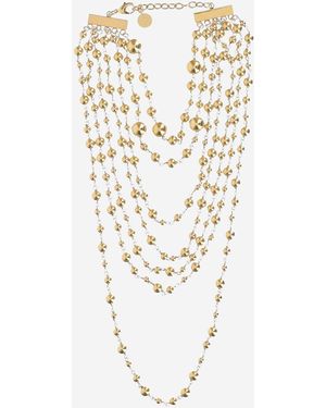 Silvia Gnecchi Metal Pearl Necklace - Metallic