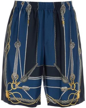 Versace " Nautical Silk Bermuda - Blue