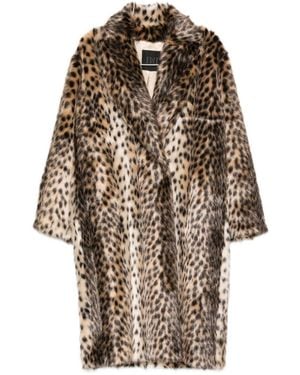 BB COUTURE Leopard Ecofur Mid Coat - Multicolour