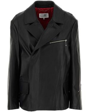 MM6 by Maison Margiela Leather Jacket - Black