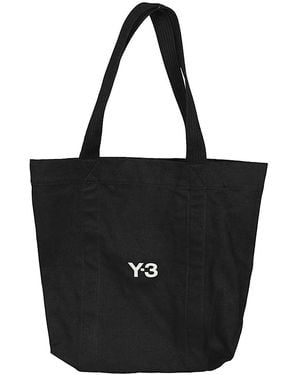 Y-3 Bolso tote de lona con logo - Negro