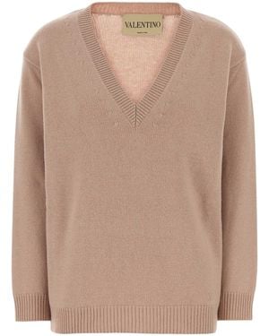 Valentino Garavani Powder Cashmere Oversize Jumper - Natural