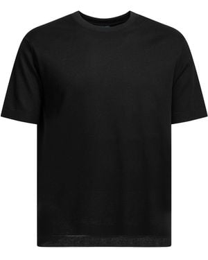 Herno "E Polo" Crew Neck T Shirt - Black