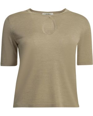 Max Mara Pure Jersey con cuello redondo en mezcla de pura seda Max Mara - Verde