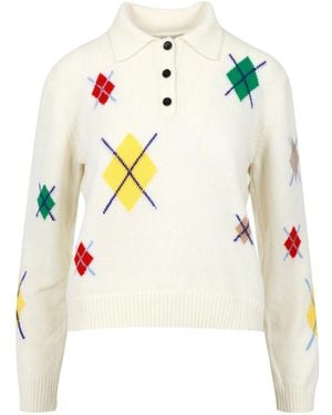 MSGM Pullover Beige - Weiß