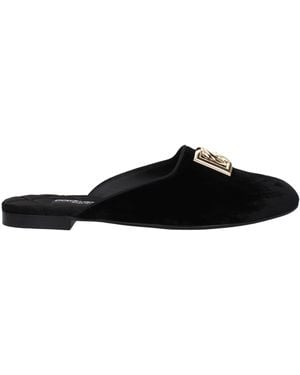 Dolce & Gabbana Pantoffeln und Hufe Frauen Velvet Schwarz