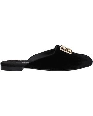 Dolce & Gabbana Dolce&Gabbana Velvet Slippers And Clogs - Black