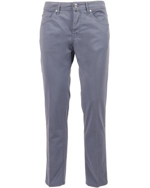 Jacob Cohen Cropped Slim Fit Scott 5 Pockets Trousers - Blue