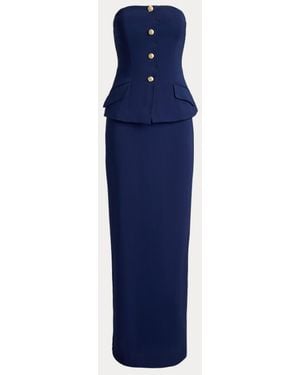 Ralph Lauren Cady Stretch Long Dress - Blue