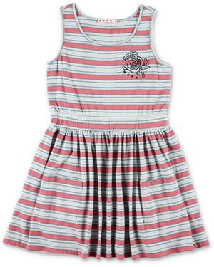Marni Sleeveless Striped Mini Dress - White