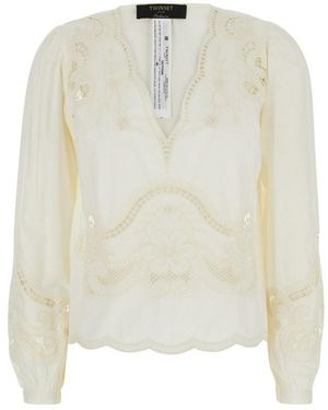 Twinset Twin Set V Neck Blouse - Wit