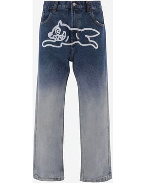 ICECREAM Vaqueros de denim de algodón con estampado - Azul