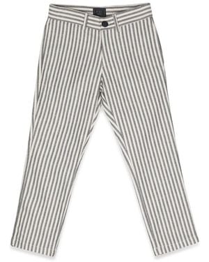 Fay Striped Trousers - Grey