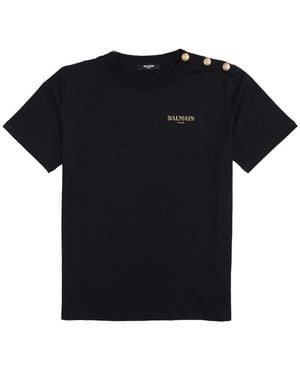 Balmain T Shirt With Logo - Black