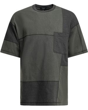 Comme des Garçons T-shirt Met Ronde Hals En Patchwork - Grijs