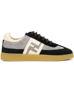 Fendi Junior Sneakers Leather - Black