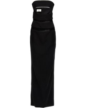 Monot Horizontal Cutout Maxi Dress - Black