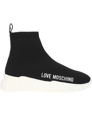 Love Moschino Damens Stoffsneaker Schwarz/Weiß