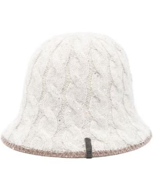 Brunello Cucinelli Wool Cloche Hat - White