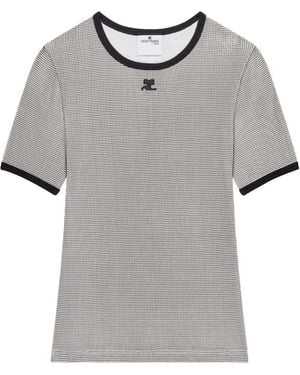 Courreges Camiseta con motivo pied de poule - Multicolor