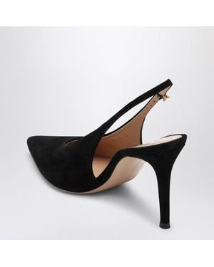 Gianvito Rossi Suede High Slingback Robbie - Black